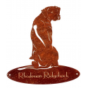 Rosttafel - Rhodesian Ridgeback sitzend - 40cm