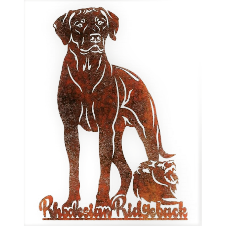 Rosttafel - Rhodesian Ridgeback mit Löwe EXTRA GROSS - 60cm