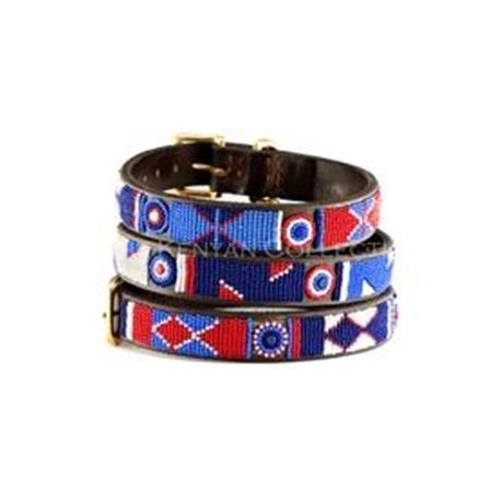 RED, WHITE, BLUE  Massai Halsband
